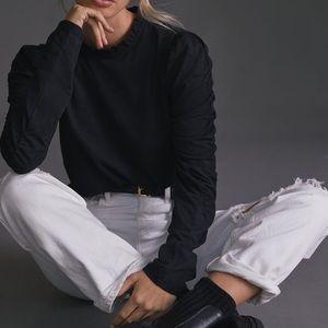 Anthropologie Maeve current season ruched sleeve top